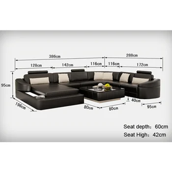 

Sectional Corner Sofa,Living Room Sofa, U-Shaped Recliner Leather Sofa