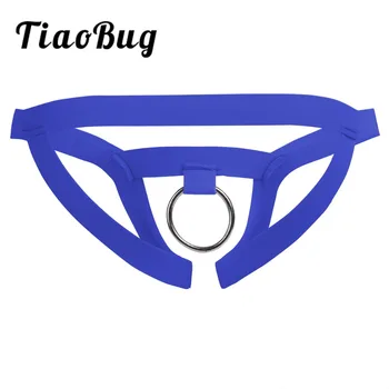 

TiaoBug Mens Sexy Lingerie Low Rise Crotchless Jockstrap Open Back Bikini G-string Thong Briefs Underwear With O-Ring Underpants