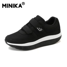 Minika/Женская удобная обувь на платформе с полукруглой подошвой; дышащая сетчатая обувь для мам; Zapatos De Mujer; кроссовки для фитнеса; Sapatos Mulher