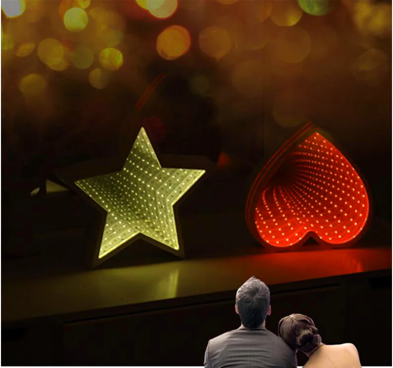 3D Marquee LED Tunnel Lamps Novelty Illusion Star Cloud Pineapple Heart Bell Night Lights Creative Gift Decor Lamp For Wall Desk (26)