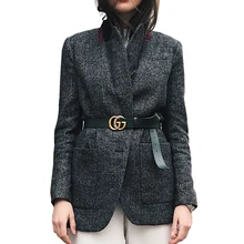 AEL Stylish Slim Suit Jacket 2017 Winter Women’s Fashion Office Work Basic Apparel High Quality Coat Woman Without Waist Belt