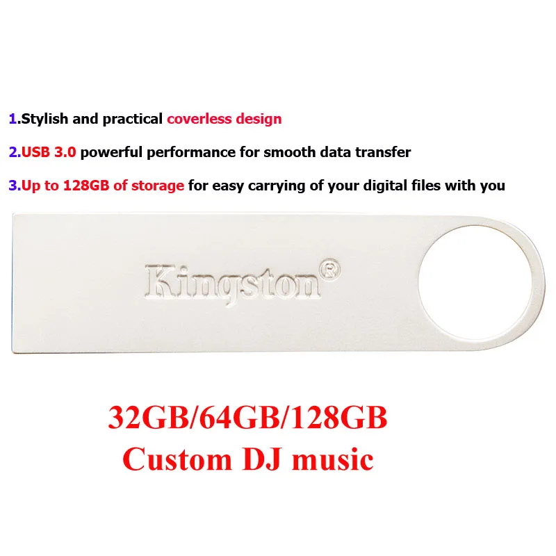 kingston флеш-накопитель USB 3,0, 32 ГБ, 64 ГБ, 128 ГБ, флешка, металлический, на заказ, сделай сам, логотип, дропшиппинг, персонализированный подарок, DJ Cle USB