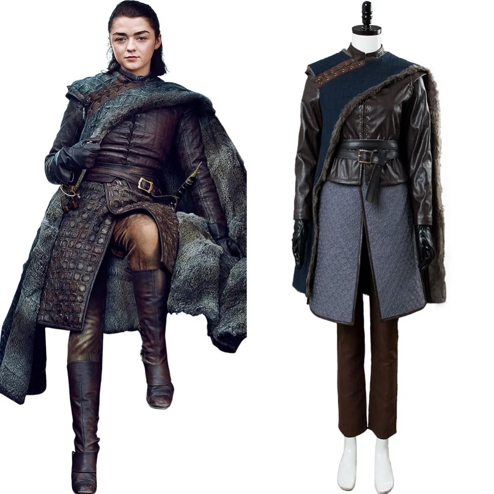

Game Of Thrones Costume Season 8 Arya Stark Costume Cosplay Halloween Carnival Suit Custom Made