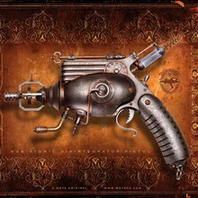 Стимпанк Механический винтажный пистолет QX442 Холст Тканевый постер с рисунком на заказ Настенный декор комнаты украшение дома( рамка
