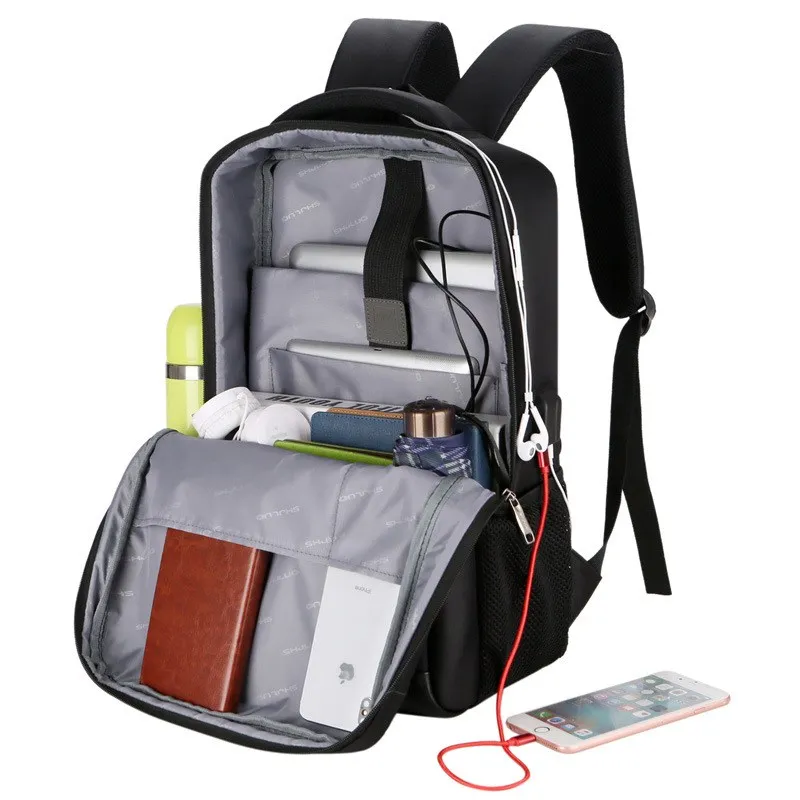 Men's Laptop Backpack Business Notebook 15.6 Inch Men Male Bag Backpack USB Charging Headphone Waterproof Outdoor Travel Bagpack
