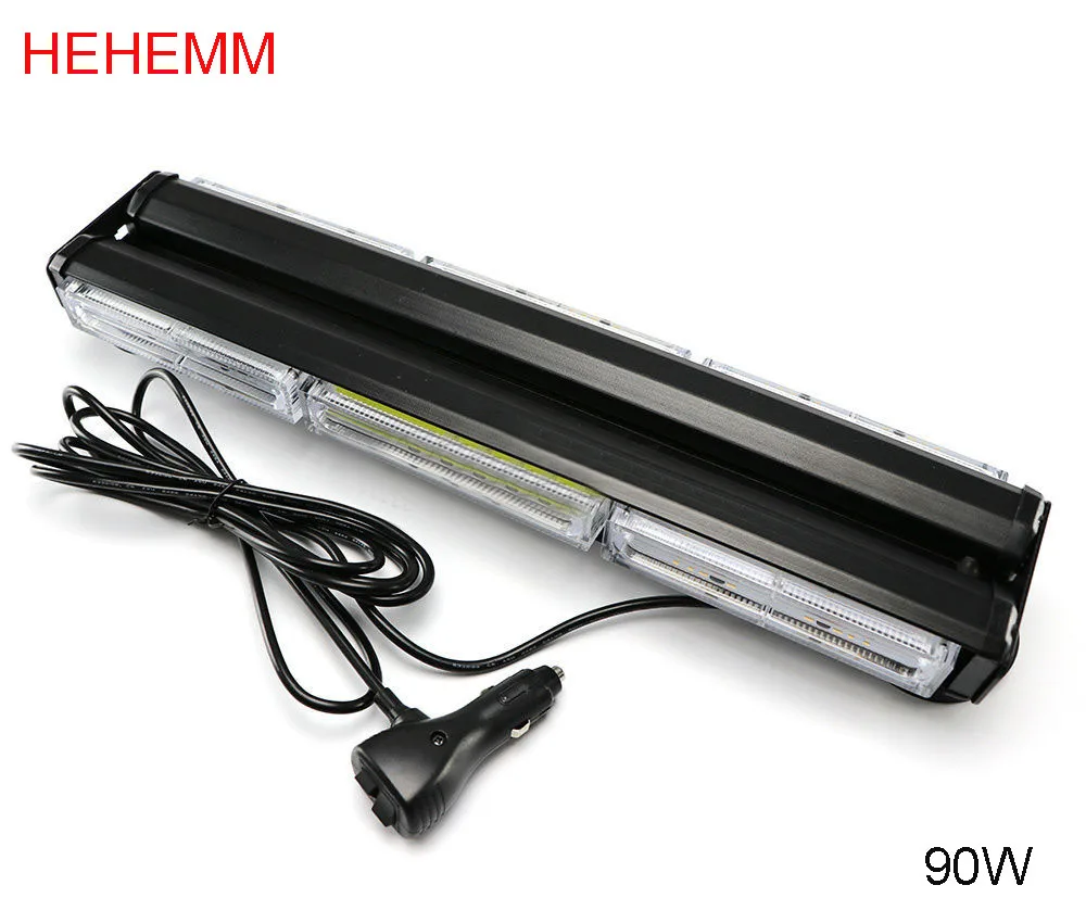 

HEHEMM 90W COB Car LED Light Strobe Warning Light Bar Double Side Work Light for Tractor Boat OffRoad Car External Light