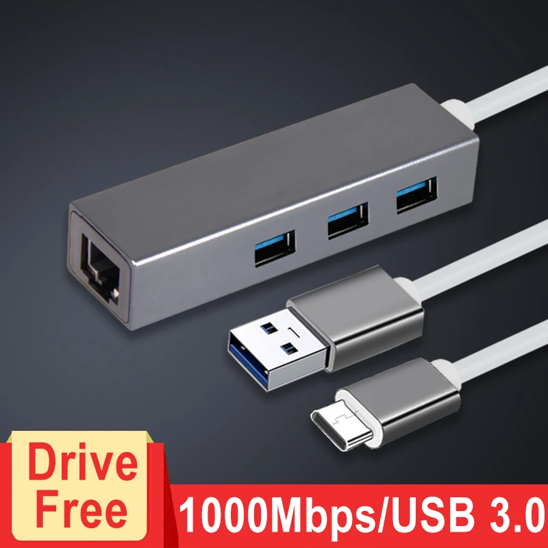 Usb-концентратор rj45 в Ethernet адаптер 10/100/1000 Мбит/с Lan Сетевой Usb 3 0 концентратор порта