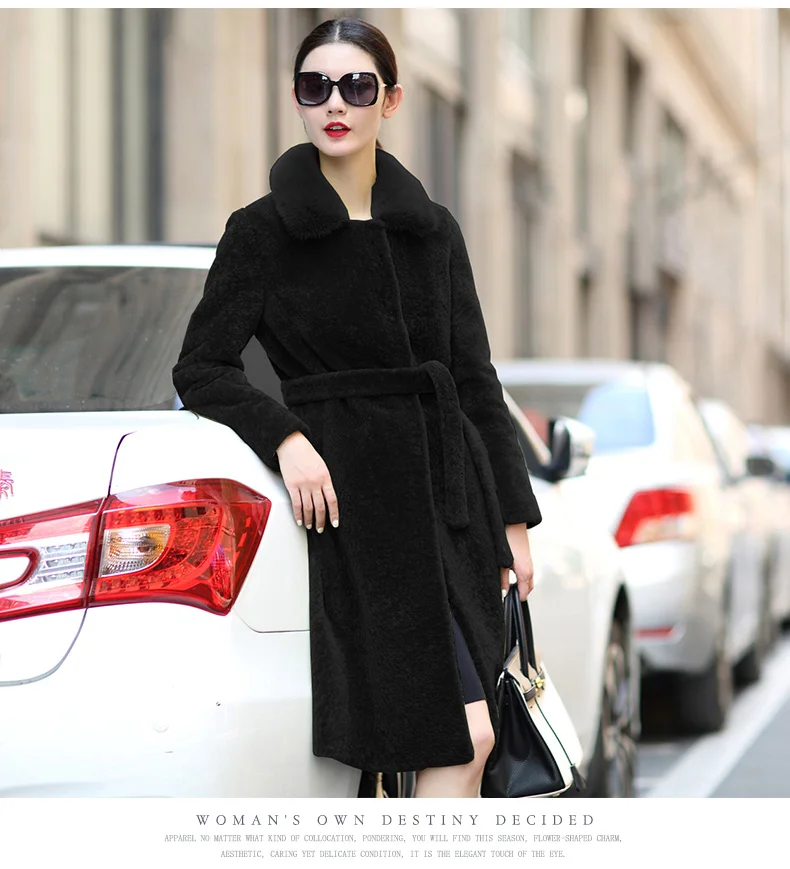 Женское меховое пальто шерстяное пальто длинные женские топы осенне-зимняя куртка женская одежда из корейской норки меховой воротник Винтаж ZT1509