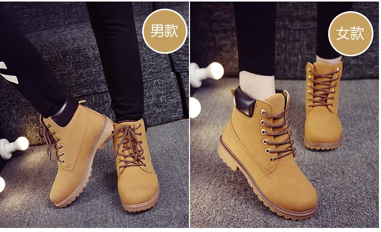 LTARTA Women Ankle Boots Female High Boots Big Size British Pu Leather Boots Workers Shoes Women's Single Boots HDD-07