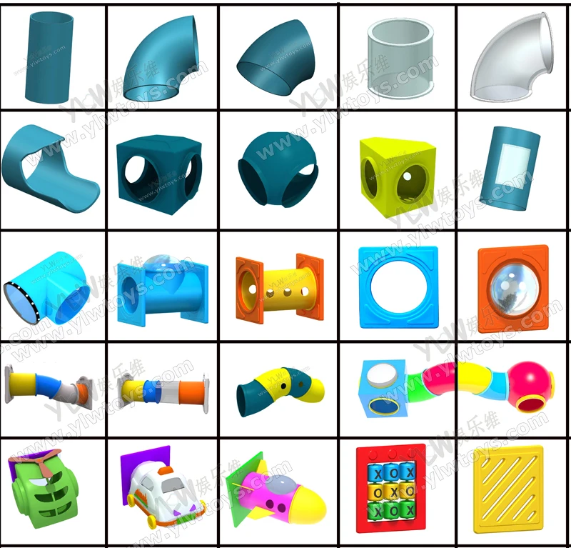 amusement outdoor/indoor playground replacement plastic tube slides