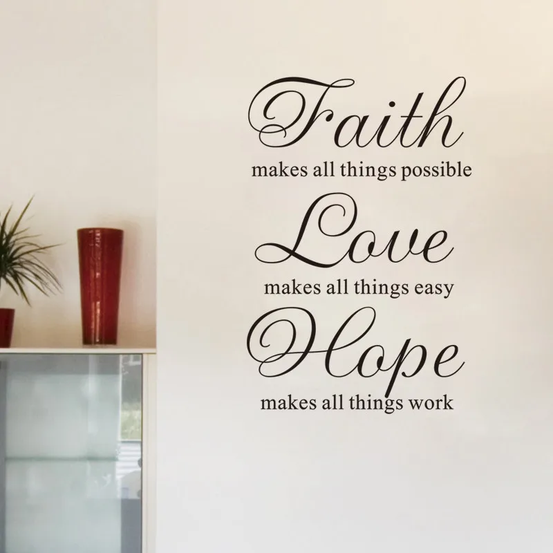 

Hot Sale Faith Love Hope Living Room Bedroom Wall Stickers Wholesale Can Be Removed