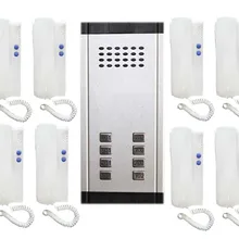 XinSiLu прямая Пресс ключ аудио дверной телефон для 8 квартир, 2-проводной аудио система внутренней связи