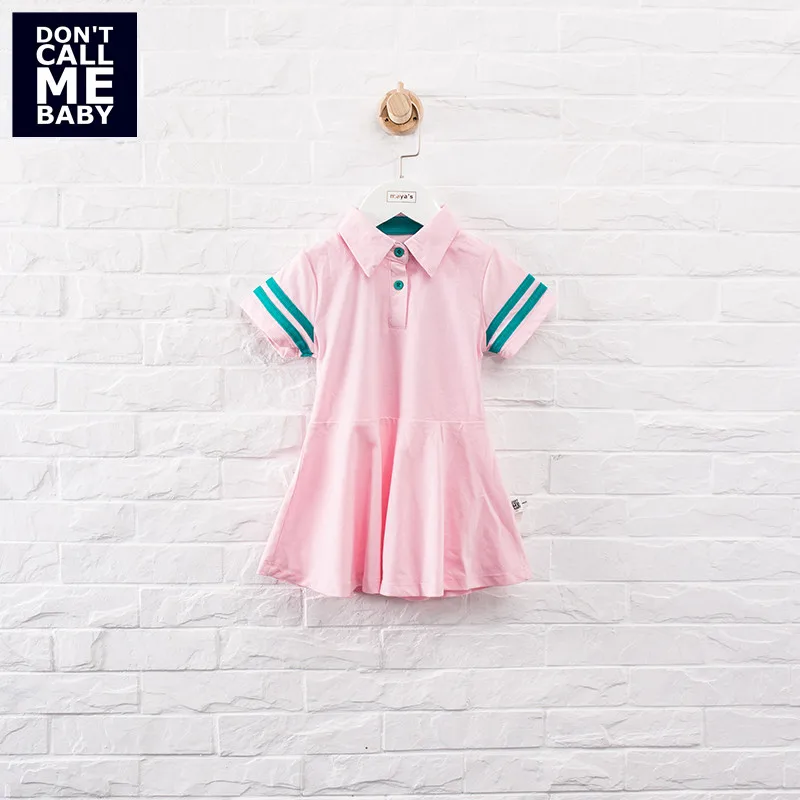 

DON`T CALL ME BABY Girls Summer Pink Printed Pleated Dress Childre New Basic Striped Dresses Kids Cotton Sweet Mini Dress 98206