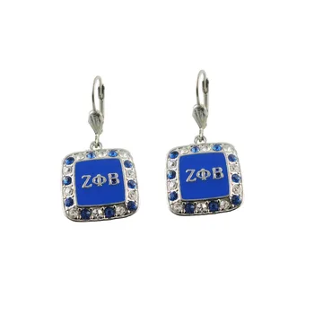

1pr Free Shipping Zeta Phi Beta Bling Sorority earrings