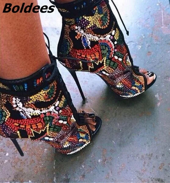 sexy peep toe booties