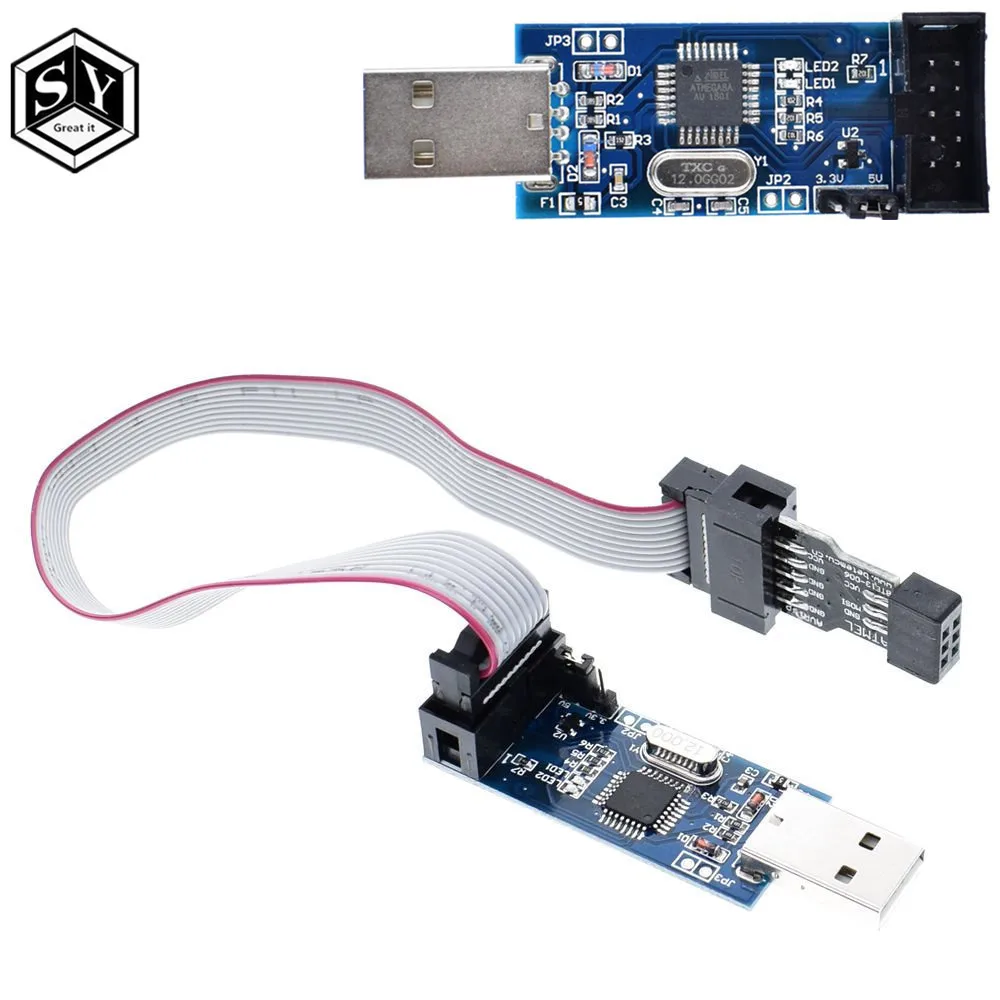 

1PCS Great IT USBASP USBISP AVR Programmer USB ISP USB ASP ATMEGA8 ATMEGA128 Support Win7 64