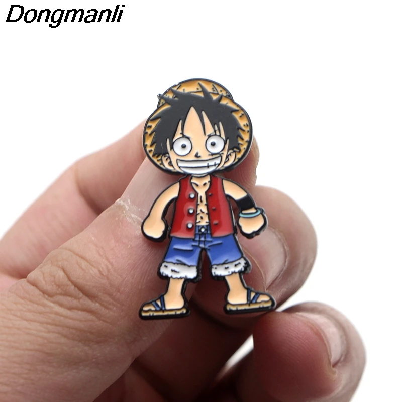 P3644 Dongmanli Аниме one piece Luffy Art металлические эмалированные булавки и броши для женщин и мужчин, ювелирные изделия на футболке, значок на лацкане, подарки