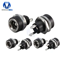 10 adet 3A 12v DC güç kaynağı jak soketi dişi Panel montaj konnektörü 5.5mm 2.1mm fiş adaptörü 2 Terminal türleri 5.5*2.1
