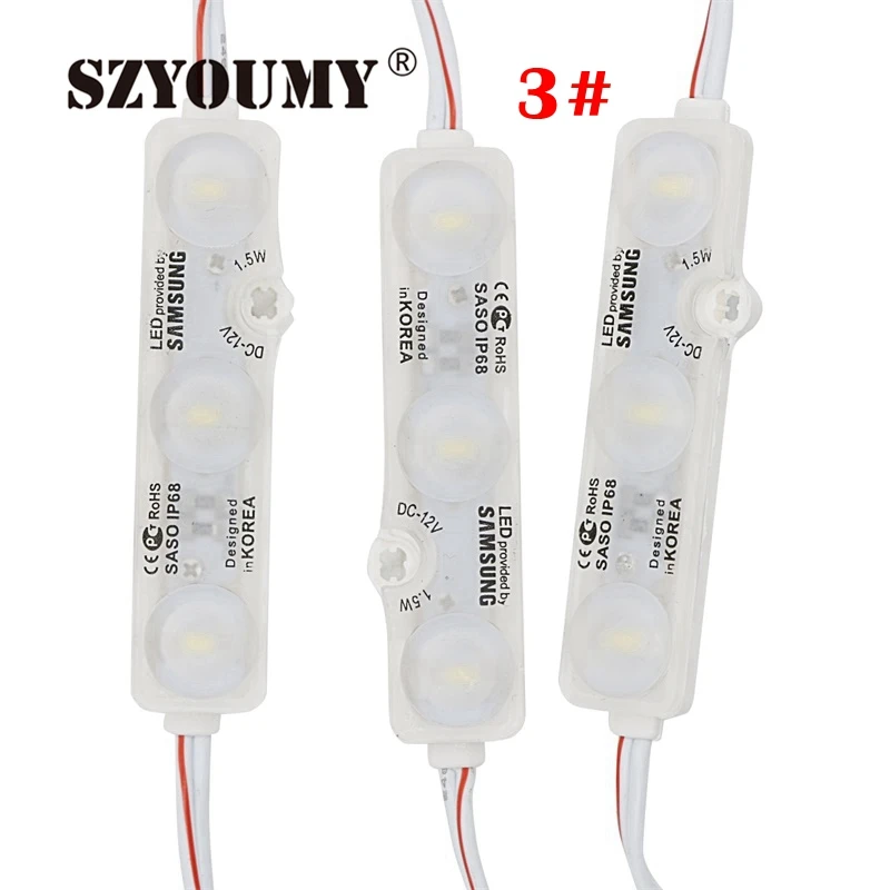 Szyoumy 5 цветов 3 светодиодный модуль 5730 SMD 55-60LM светодиодный водонепроницаемый декоративный свет для письма знак рекламы с клейкой лентой