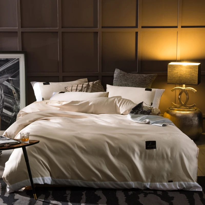 cheap Pure cotton with AB side washing silk Luxury bedding sets bed set double queen king size duvet cover bed sheet set pillowcase