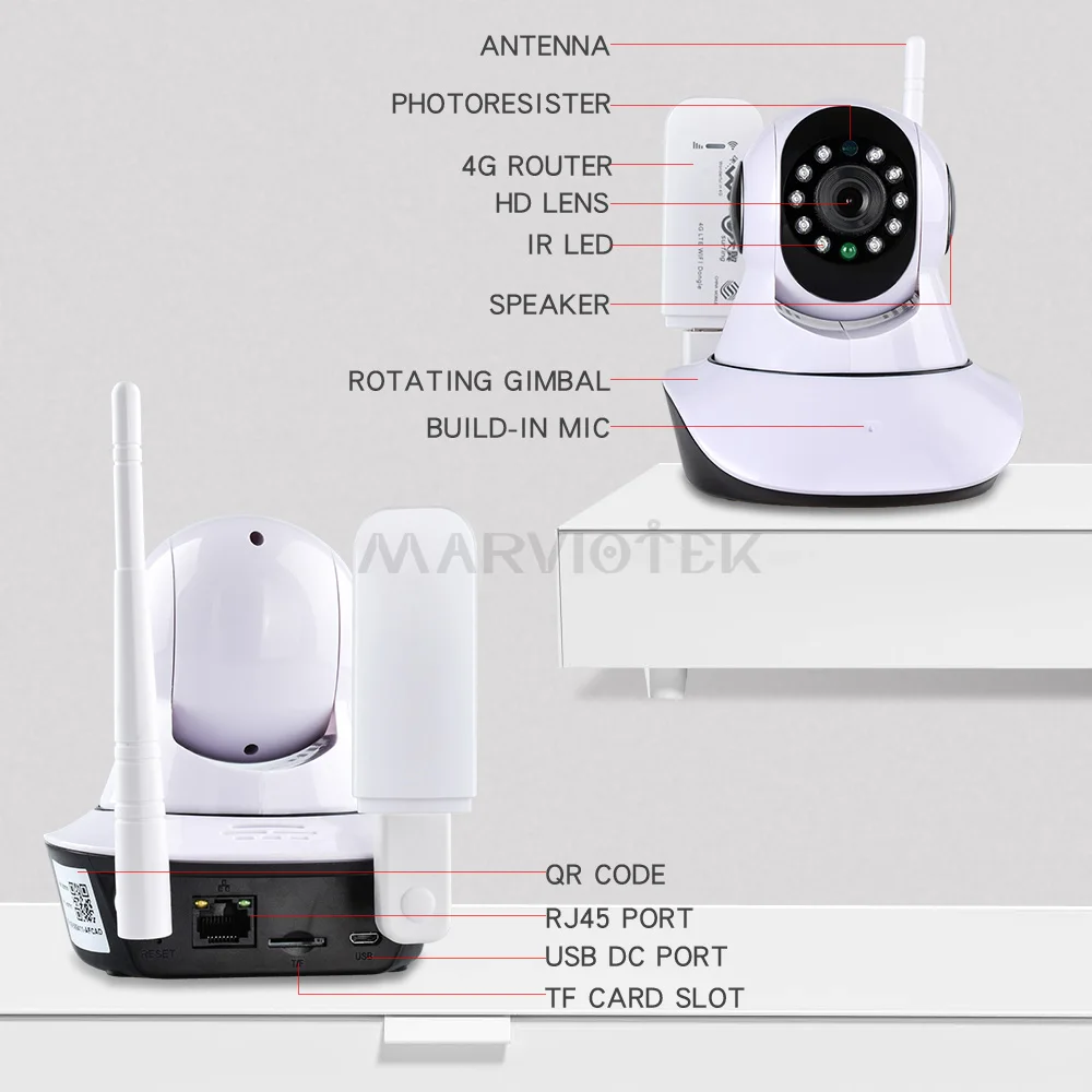 720P Беспроводная ip-камера wif камера wifi видеонаблюдение 360 градусов наклон 4G cctv камера 3G со слотом для sim-карты ipcam IR