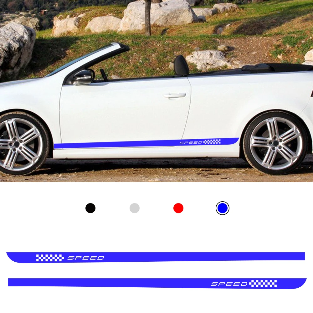 Автомобильная Наклейка для Volkswagen Golf 7 MK7 Clubsport Стайлинг автомобиля боковой Стикер на автомобильную юбку наклейки полосы обертывания тела стикер s 2шт L+ R