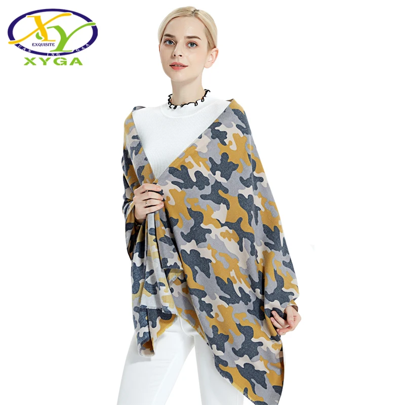 

1PC Women Cashmere Pashminas Winter Ladies Camouflage Imitation Cashmere Long Scarf Soft Wraps Female Lightweight Wool Shawls