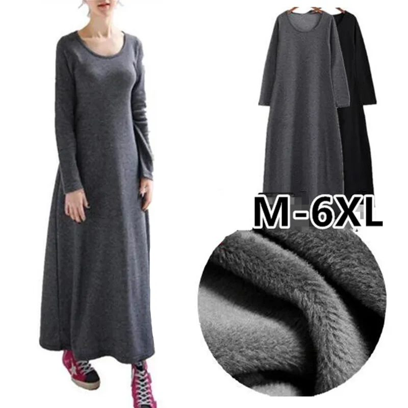 fleece maxi dress