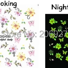 2 шт GID030 Светящиеся в темноте наклейки для воды переводные наклейки