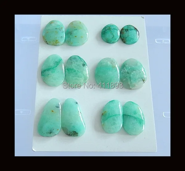 

Natural 6 Pairs Of Chrysocolla gemstone fashion earring Cabochon Pairs,Semiprecious stone earring,25x14x4/17x15x4mm,29.44g