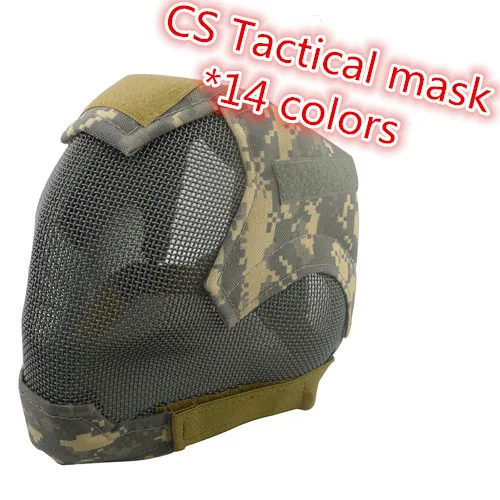 V6 высокое качество стальная защитная сетка маски на все лицо защитный Косплей Тактический маски для лица уши страйкбол военный Пейнтбол