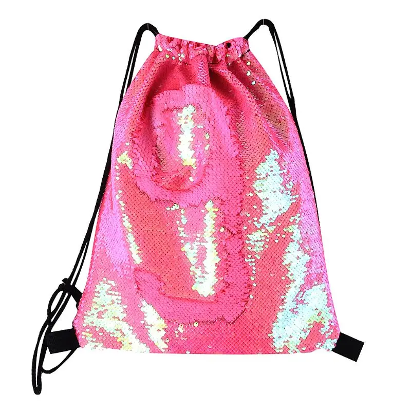 

Reversible Sequins Cinch Sack Storage School Gym Drawstring Bag Backpack Pouch