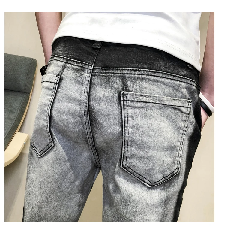 Брендовые Новые мужские джинсы модные весенние мужские джинсовые штаны уличная универсальная мужская s джинсы облегающие повседневные брюки мужские хип-хоп