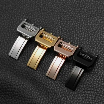 

18mm High Quality 316L Stainless Steel Butterfly Watch Band Buckle Strap Rose Gold Silver Folding Clasp For IWC Replacement