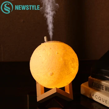 

880ml Air Humidifier 3D Printed Lunar Moon Lamp Diffuser Aroma Essential Oil USB Ultrasonic Humidificador Night Cool Mist Purifi