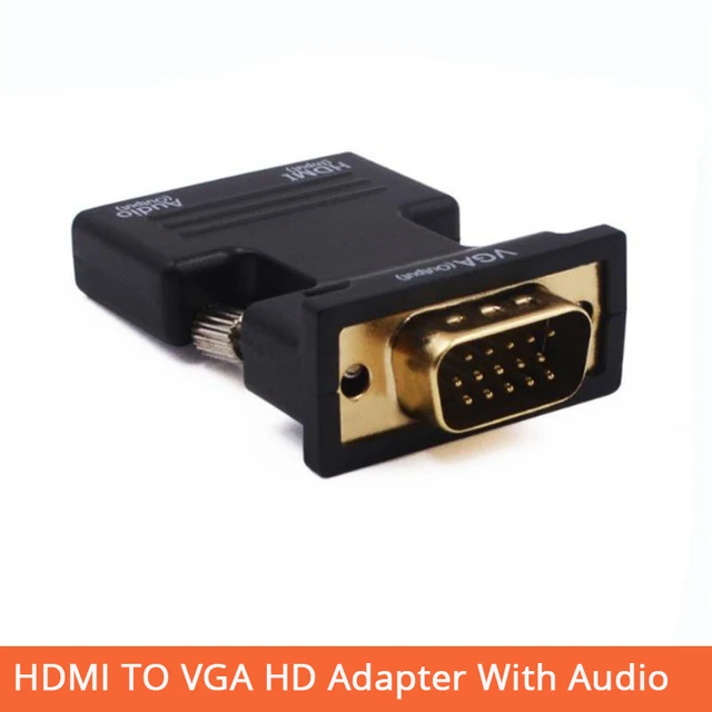 Best Offers hdmi to vga converter adapter HD computer box graphics card projector HD converter with audio power supply Best Offers hdmi to vga converter adapter HD computer box graphics card projector HD converter with audio power supply