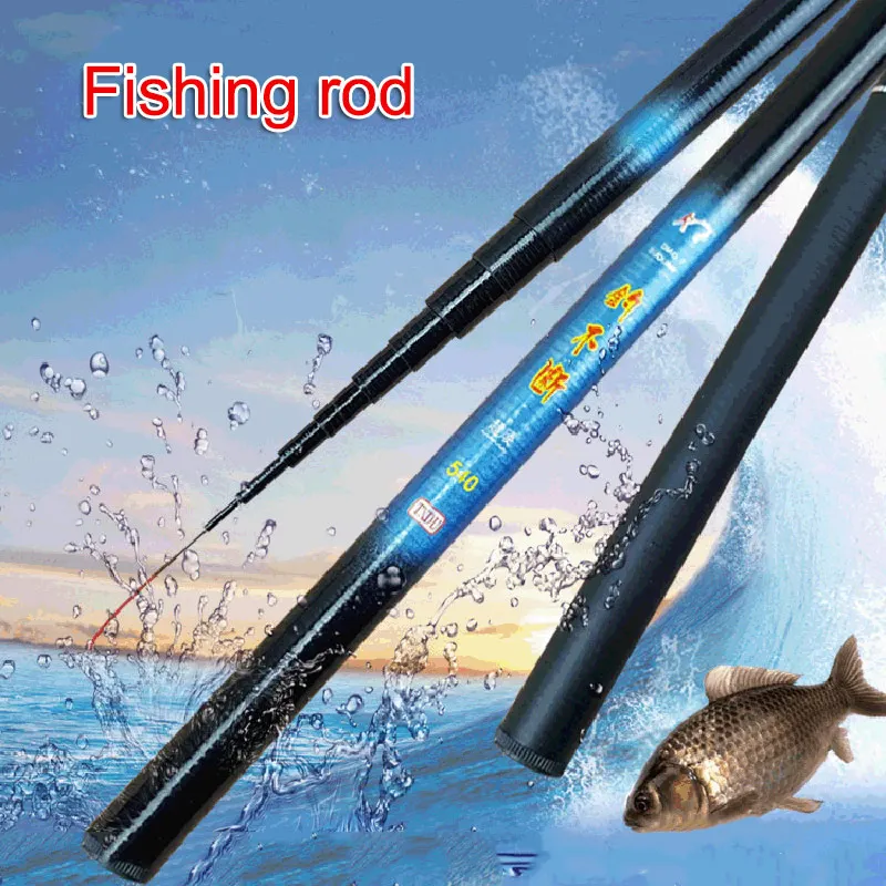 Stream fishing rod Thread FRP Telescopic fishing rod1.9m- 5.4m Ultralight Hard Fishing Pole for Stream Freshwater winter fishing