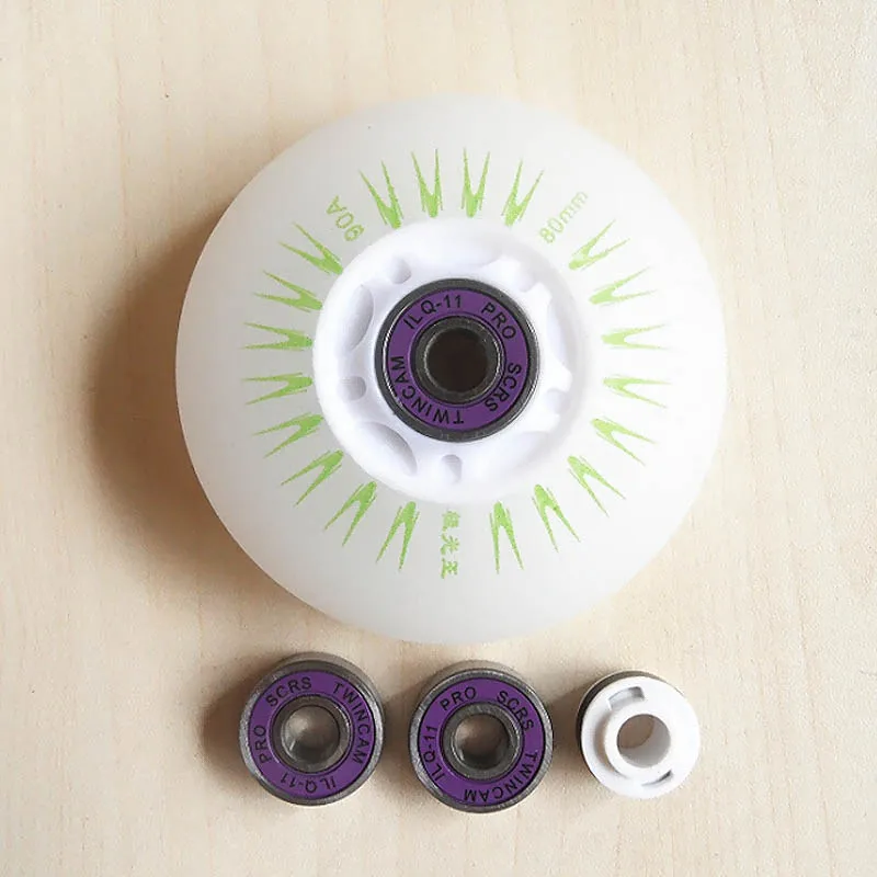 

skates roller 90A 72 76 80mm LED Flash with 16 Bearings PU wheels for roller skates Sliding Slalom Braking Skates Wheel I8