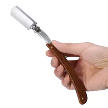 Zinc Alloy Barber Straight Razor Shaving Handle Folding Shaving Knife Sharp Edge Blade Beard Mustache Shaving Hair Removal