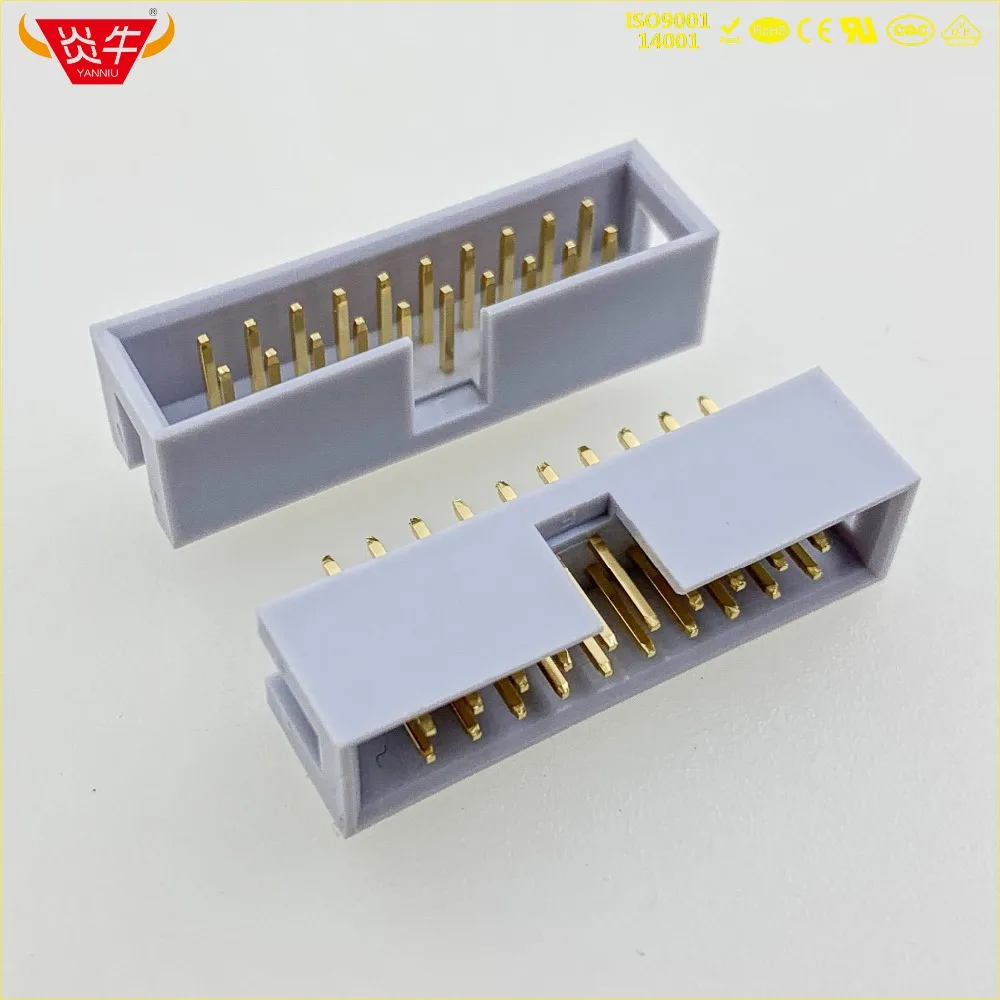 

DC3-20P GREY WHITE 20PIN IDC SOCKET BOX 2.54mm PITCH BOX HEADER STRAIGHT CONNECTOR CONTACT PART OF THE GOLD-PLATED 3Au YANNIU