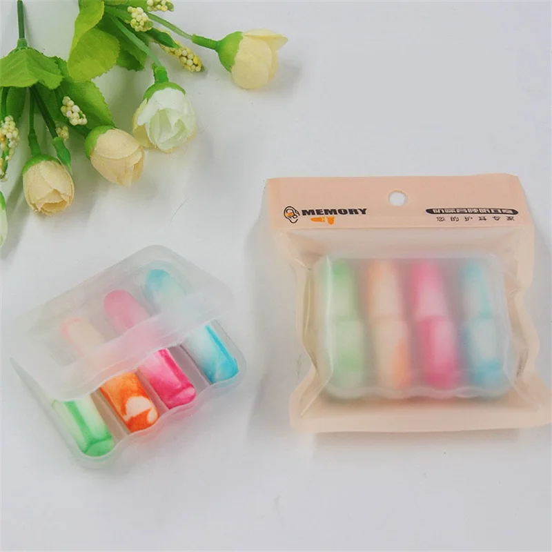 High quality 8pcs4pairs Soft Memory foam EarPlugs Hearing Protective earmuffs Noise Reduction Soundproof For Travel Sleep Study (5)