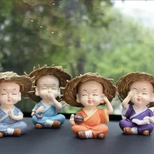 4 шт./компл. украшение автомобиля ручной работы мультфильм соломенная шляпа монах игрушки приборной панели автомобиля украшения Смола Декор Аксессуары для автомобиля интерьер