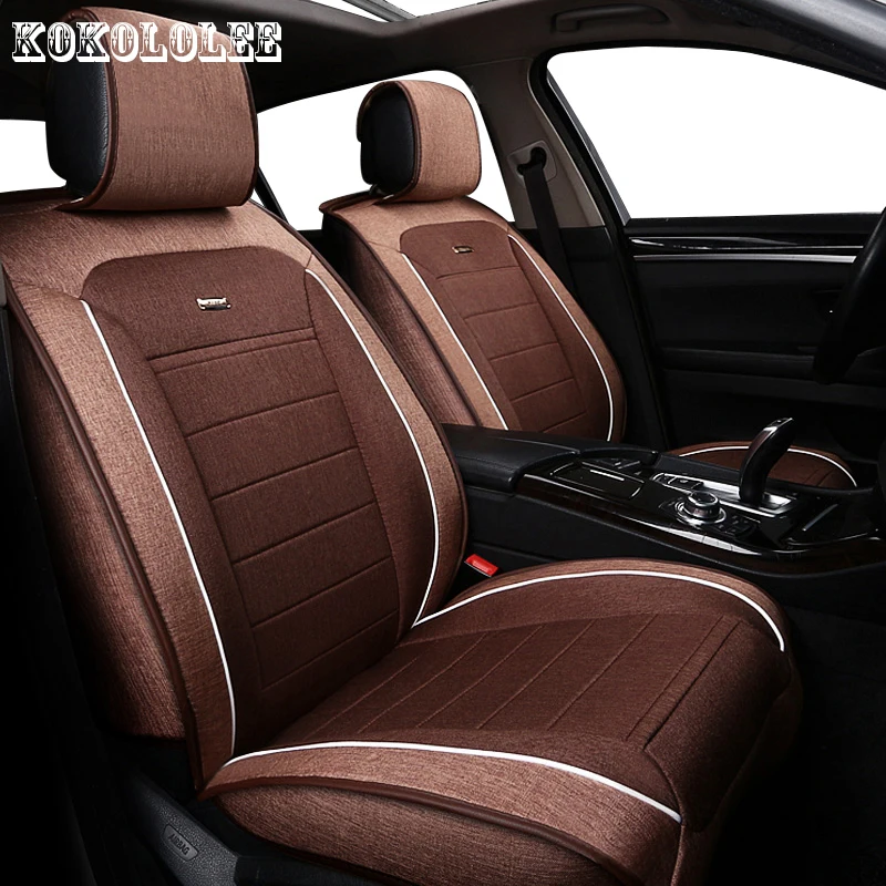 

KOKOLOLEE Linen Fabric Universal Car Seat Cover Set Red Car Styling Fit Most auto Interior Accessories Sedans car seats protect
