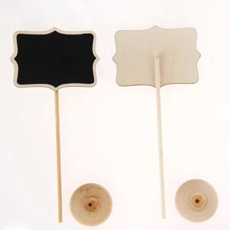 

5pcs Wooden Mini Blackboard Chalkboard with Stand Place Wedding Table Number Sign DC156