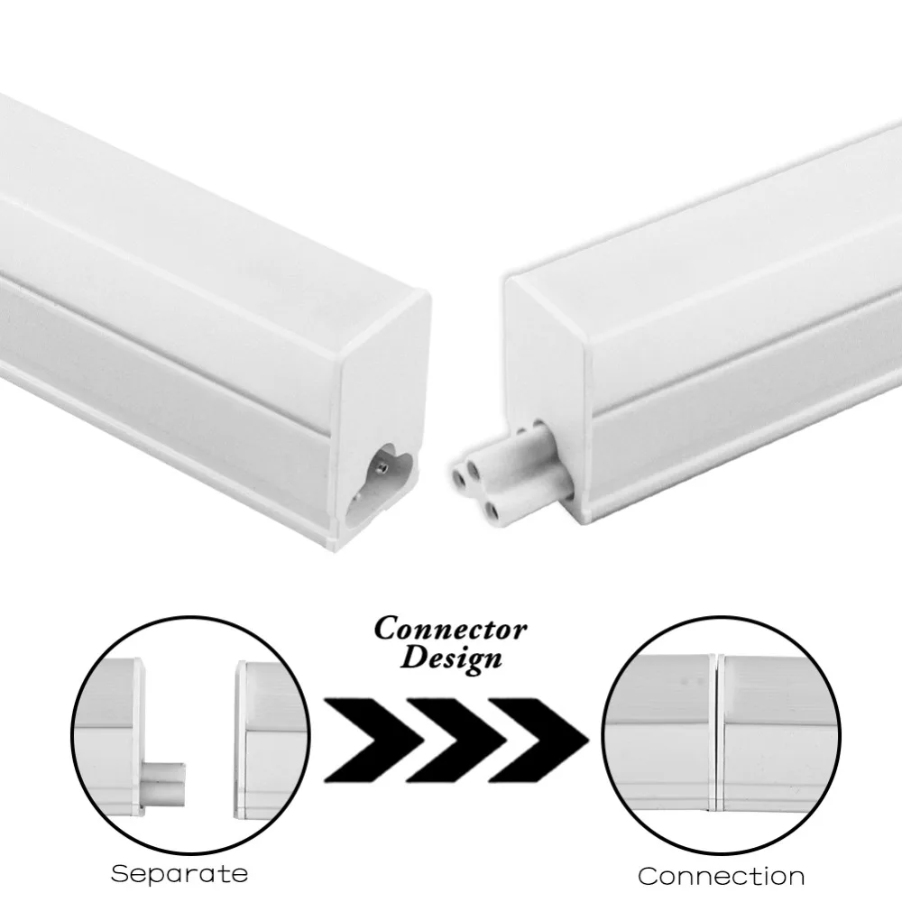 Светодиодный светильник T5 с интегрированной люминесцентной трубкой T8 300 мм 600 мм 1 фут 2 фута настенный светильник Лампада 6 Вт 10 Вт ампула теплый холодный белый 110 В 220 В