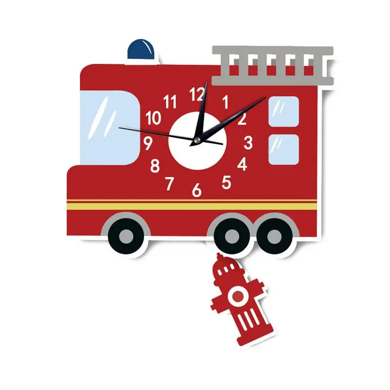 

Cartoon kids Silent Wall Clocks Sticker Children's room Creative American Fire Wall Watch Mechanism Art Relogio Parede clocks