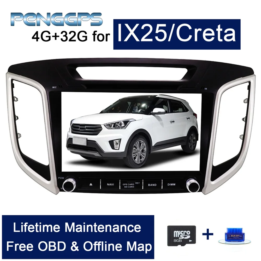 

9 Inch Octa Core CD DVD Player Android 9.0 Car Stereo for Hyundai Ix25/Creta 2014-2019 GPS Navigation 4G+32G Multimedia Headunit