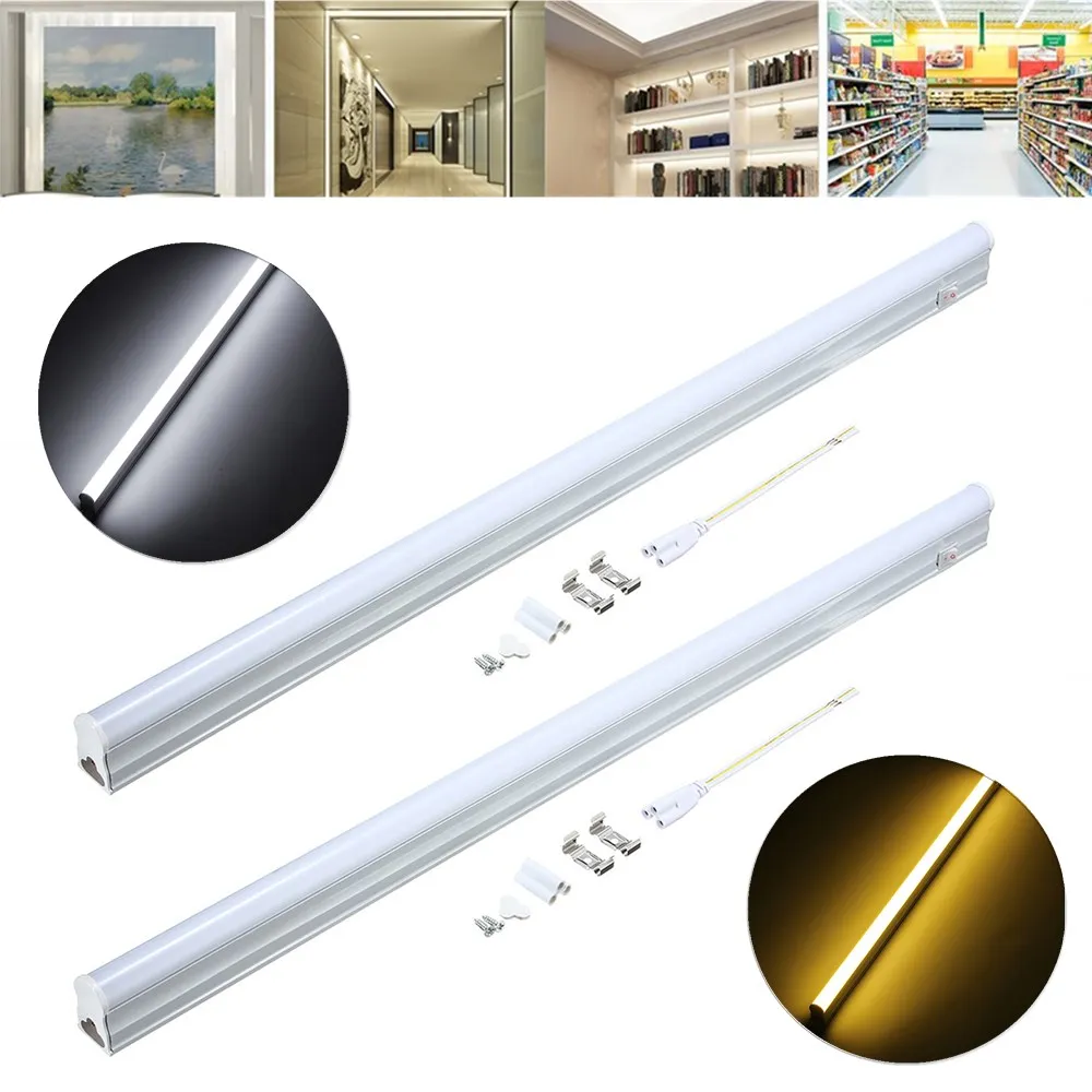 AC85-265V 10 W T5 светодиодный Light Tube лампы свет бар с выключателем 2835 SMD 60 см люминесцентная лампа Теплый чистый белый освещения