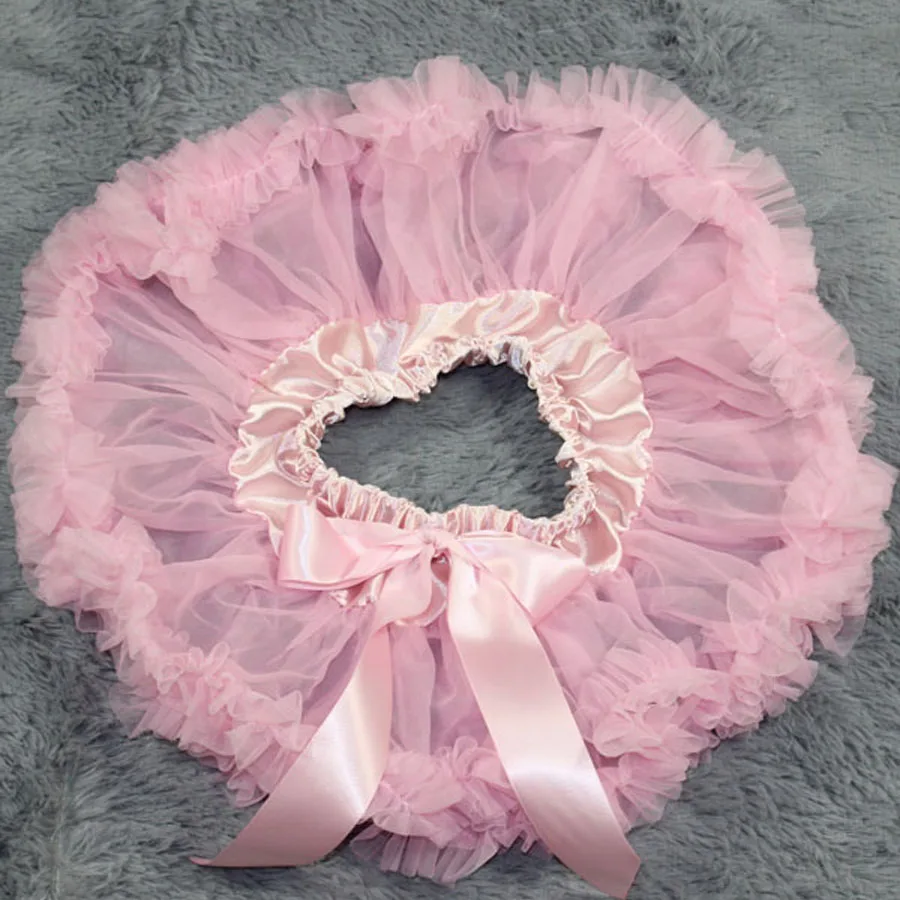 Фатиновая юбка для малышей, юбка-пачка для новорожденных, мягкая шифоновая фиолетовая детская одежда для фотографий новорожденных, однотонная детская юбка-пачка на день рождения - Цвет: Розовый