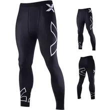 Леггинсы с принтом, обтягивающие штаны, новая одежда для бодибилдинга, мужские брюки, обтягивающие эластичные черные штаны с буквенным принтом